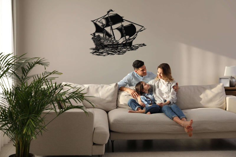 Personalized Pirate Ship Metal Wall Art