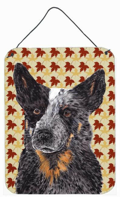 Australian Cattle Dog Fall Leaves Portrait Wall or Door Hanging Prints