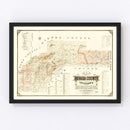 Vintage Map of Nevada County, California 1880
