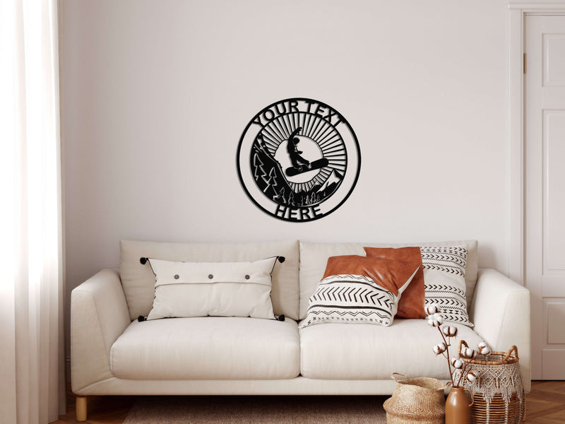 Personalized Snowboarder Metal Wall Art