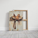 Weathered Rest: Western Saddle Still Life
