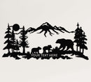 Personalized Bear Family Metal Wall Art