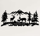 Personalized Deer Family Metal Wall Art