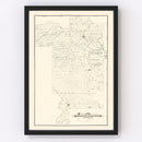 Vintage Map of Prairie County, Arkansas 1892