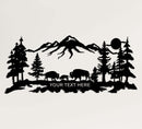 Personalized Bison Family Metal Wall Art