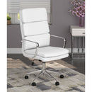 Molly - Upholstered Adjustable High Back Office Chair With Base - White by HouseOfZazla