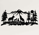 Personalized Wolf Family Metal Wall Art