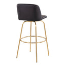 Toriano - Contemporary Fixed Height Barstool With Swivel And Round Footrest (Set of 2) by HouseOfZazla