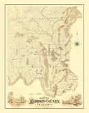 Vintage Map of Madison County, Alabama 1875