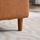 77.95'' Wide Modern Double-Sided Upholstered Chaise Lounge Indoor,Chenille Fabric Sleeper Sofa Couch With 4 Throw Pillows, Daybed with Rubberwood Legs For Living Room, Bedroom, Apartment,Caramel