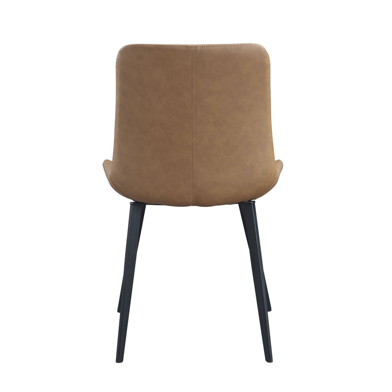 Abiram Side Chair (Set-2) in Brown PU