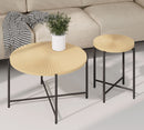 Radial - Pattern Coffee And End Table Set Waterproof Cover, Distressed Cylindrical Design (Set of 2) by Unique Piece Furniture