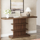 63" Vintage Narrow Console Table with 2 Tier Open Storage Shelves