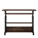 Portable Adjustable Desk With Power Outlets, USB Charging Ports, And Sliding Keyboard Tray - Brown / Black