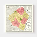 Vintage Map of Hart County, Georgia 1889