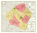 Vintage Map of Hart County, Georgia 1889