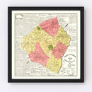 Vintage Map of Hart County, Georgia 1889