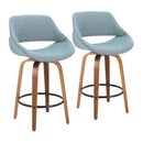 Fabrico - Mid Century Modern Fixed Height Counter Stool And Round Footrest (Set of 2) by HouseOfZazla