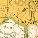 Vintage Map of Clarke County, Georgia 1893