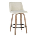 Toriano - Contemporary Fixed Height Counter Stool Swivel & Round Footrest (Set of 2) by HouseOfZazla