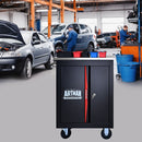 Double Door Clapboard Multi-Function Tool Cart - Black / Red by HouseOfZazla