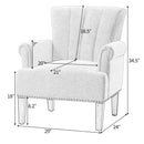 Accent Rivet Tufted Polyester Armchair, Cream