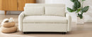 57.48" Pull-out Sofa Bed Convertible Couch 2 Seat Loveseat Sofa Modern Sleeper Sofa with Two Throw Pillows and USB Ports for Living Room, Beige