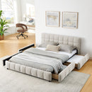 Modern Platform Bed Frame With Thick Fabric by HouseOfZazla