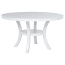 Tyler - Round Dining Table With Shelf Round Table - White by HouseOfZazla