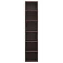 6 Tier Narrow Corner Cube Bookcase Storage, Freestanding Shelf With Open Cubes For Living Room