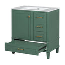 Bathroom Vanity, Modern Bathroom Cabinet With Sink Combo Set, Bathroom Storage Cabinet With A Soft Closing Door And 3 Drawers, Solid Wood Frame by HouseOfZazla