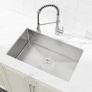 Stainless Steel Kitchen Sink, 30″x19″ Drop In Single Bowl, Undermount Handmade Sink in Brushed Nickel by HouseOfZazla