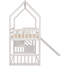 Twin Over Twin House Bunk Bed With Convertible Slide, Storage Staircase by Unique Piece Furniture