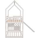 Twin Over Twin House Bunk Bed With Convertible Slide, Storage Staircase by HouseOfZazla