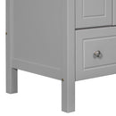30" Bathroom Vanity with Sink, Bathroom Storage Cabinet with Doors and Drawers, Solid Wood Frame, Ceramic Sink, Grey