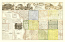 Vintage Map of Carroll County, Illinois 1869