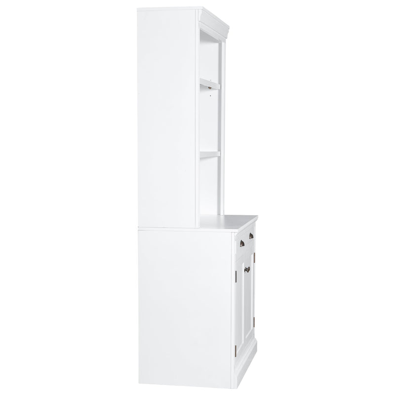 83.4"Tall Bookshelf with LED Lighting, Modern Bookcase with 2 Doors and 1 Drawer,Storage Bookcase with Open Shelves for Living Room,Home Office,White