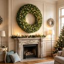 48 In Artificial Norfolk Pine Christmas Wreath, Pre-Lit