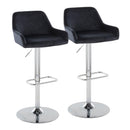 Daniella - Contemporary Adjustable Barstool With Swivel With Rounded Rectangle Footrest (Set of 2) by HouseOfZazla