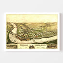 Vintage Map of Turners Falls, Massachusetts 1887