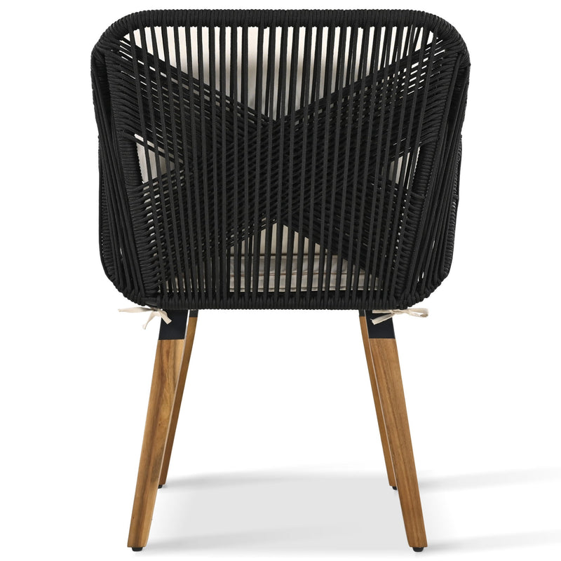 5 Pieces Patio Furniture Chair Sets, Patio Conversation Set With Wicker Cool Bar Table, Ottomans,Outdoor Furniture Bistro Sets for Porch,Backyard,Balcony,Poolside Black&Beige