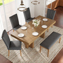 TOPMAX Farmhouse Extendable Wood Dining Table Set for 6 by HouseOfZazla