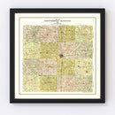 Vintage Map of Jefferson County, Illinois 1900