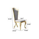 Gorgeous Streamlined High Back Fabric Stainless Steel Dining Chair (Set of 2) - Gold / Gray by HouseOfZazla