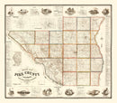 Vintage Map of Pike County, Illinois 1860