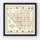 Vintage Map of Pike County, Illinois 1860