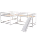 L-Shaped Bunk Bed With Slide And Short Ladder by HouseOfZazla