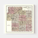 Vintage Map of Carroll County, Indiana 1898