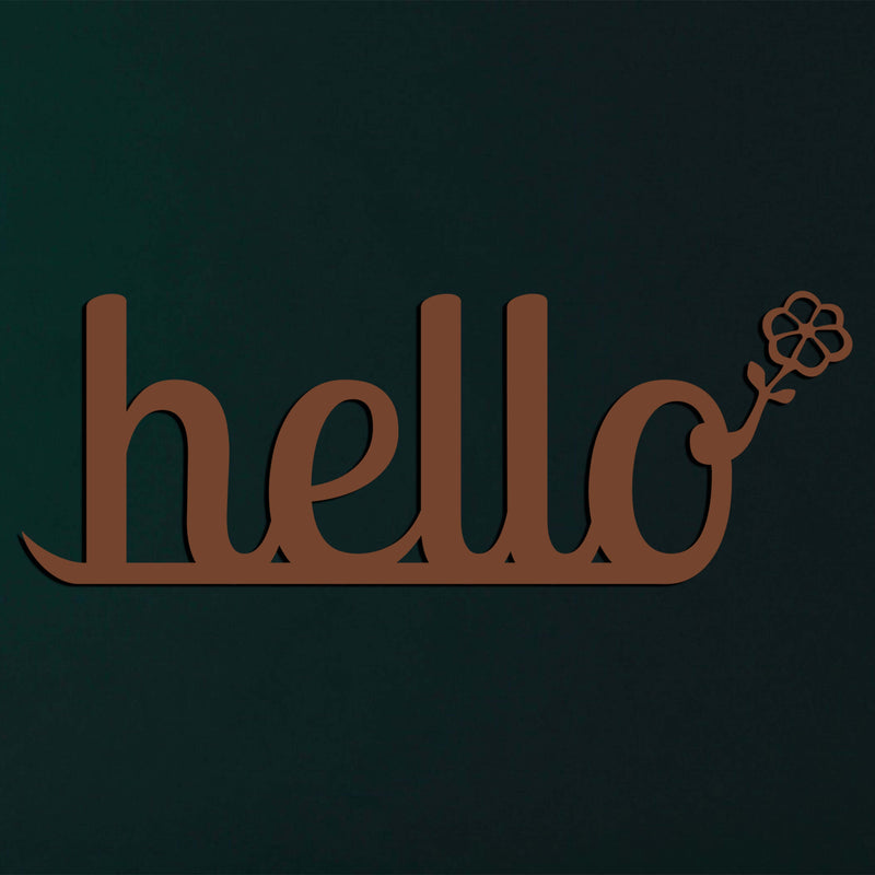 Hello Metal Wall Art