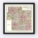 Vintage Map of Carroll County, Indiana 1898